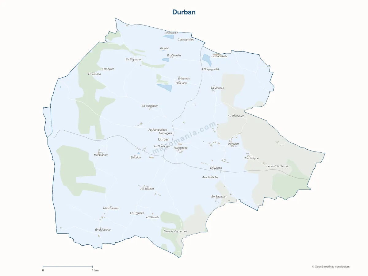 Carte de Durban à personnaliser