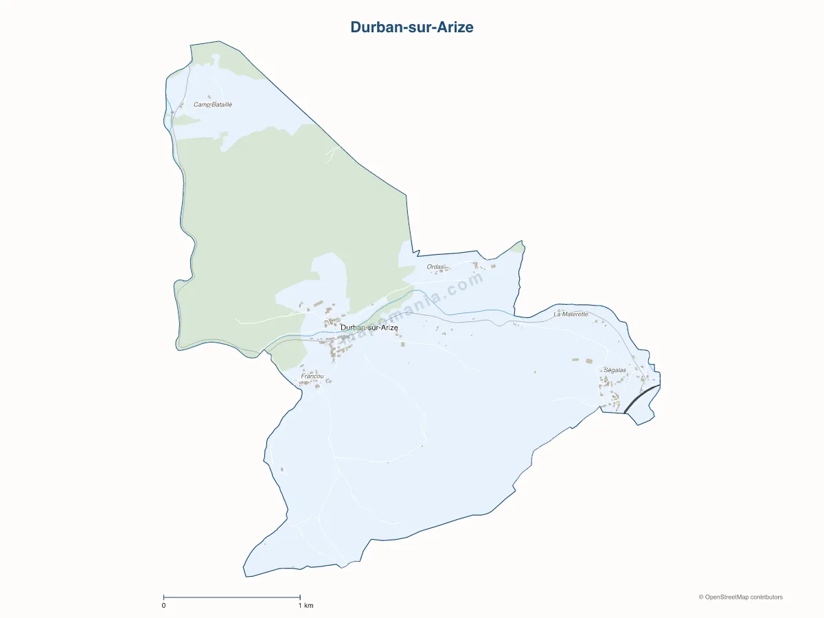Carte de Durban-sur-Arize à personnaliser