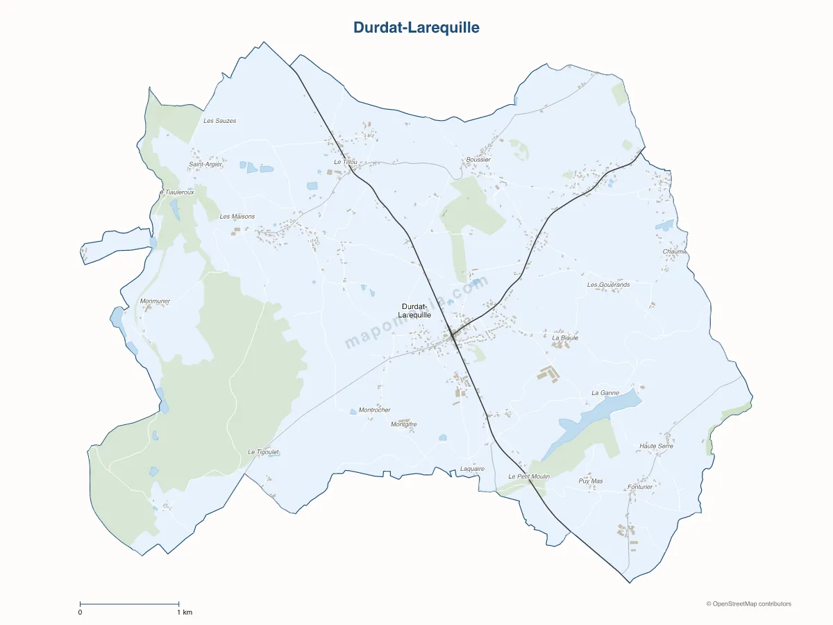 Carte de Durdat-Larequille à personnaliser