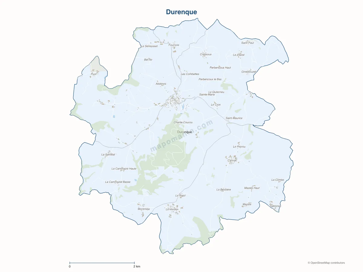 Carte de Durenque à personnaliser