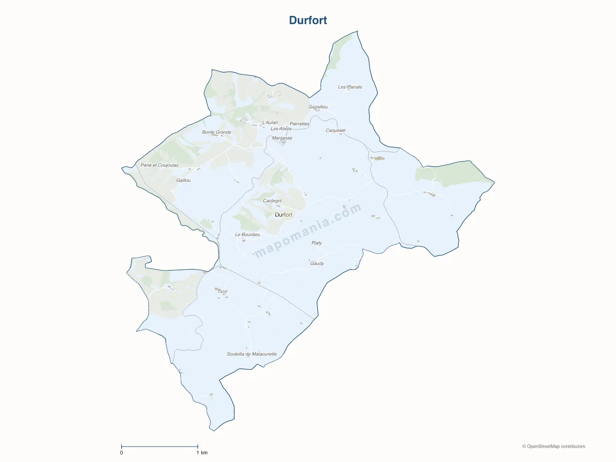 Carte de Durfort à personnaliser