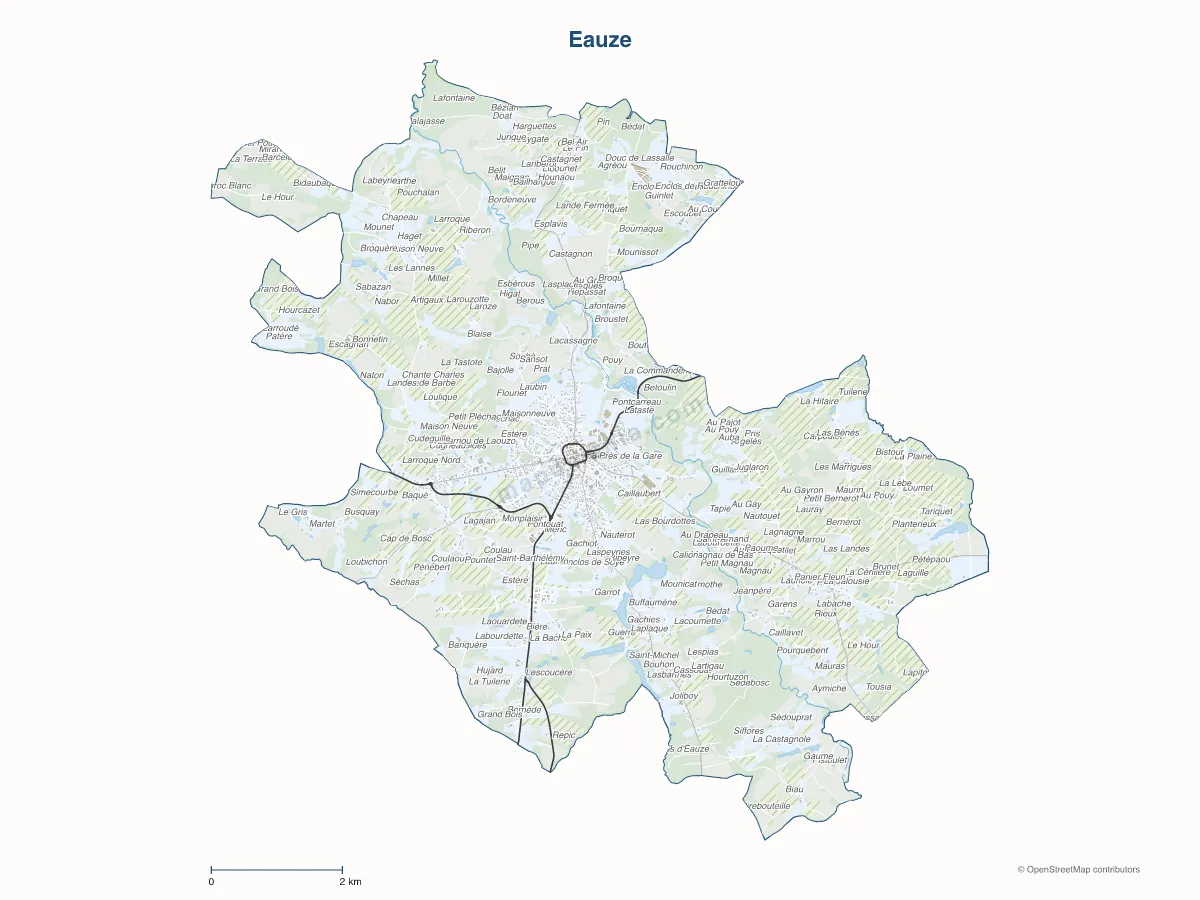 Carte de Eauze à personnaliser