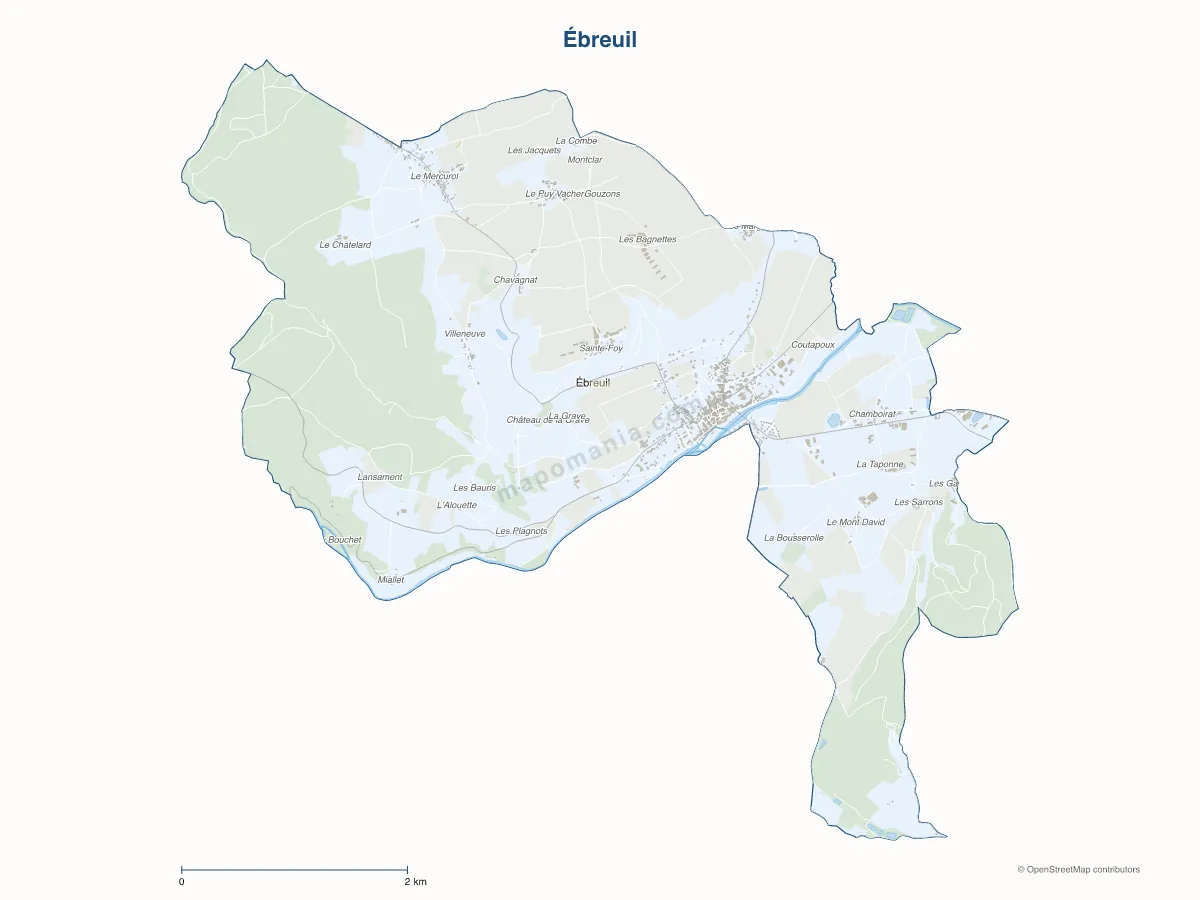 Carte de Ébreuil à personnaliser