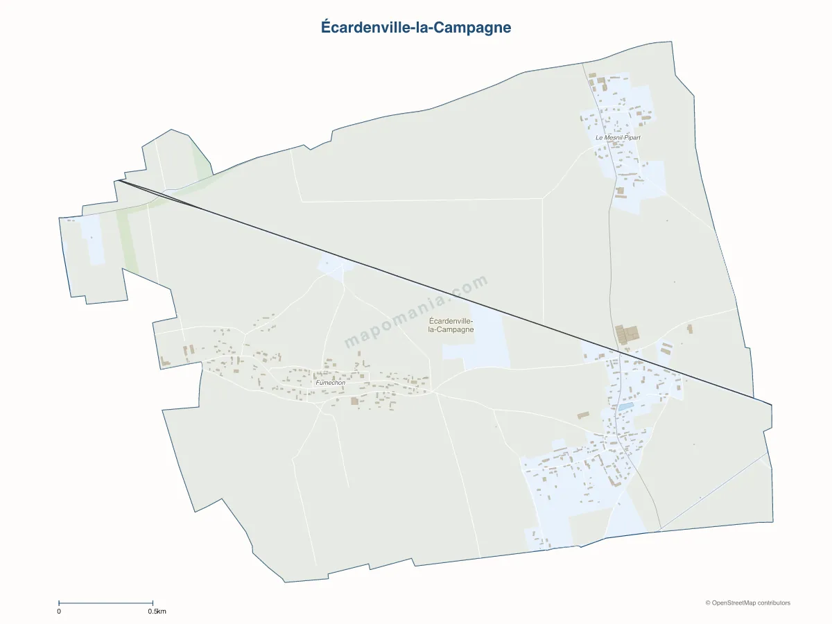 Carte de Écardenville-la-Campagne à personnaliser