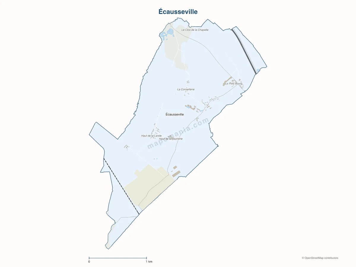Carte de Écausseville à personnaliser