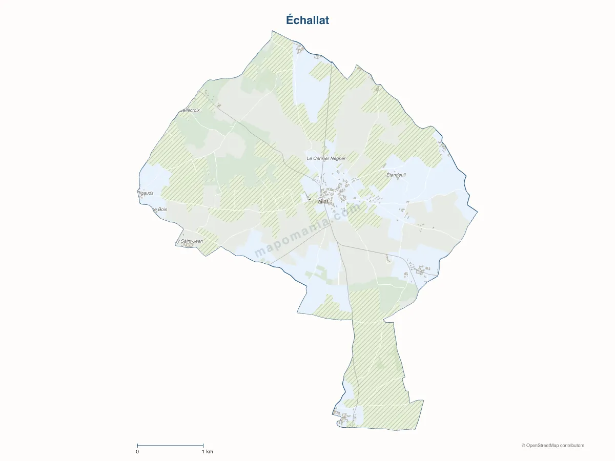 Carte de Échallat à personnaliser