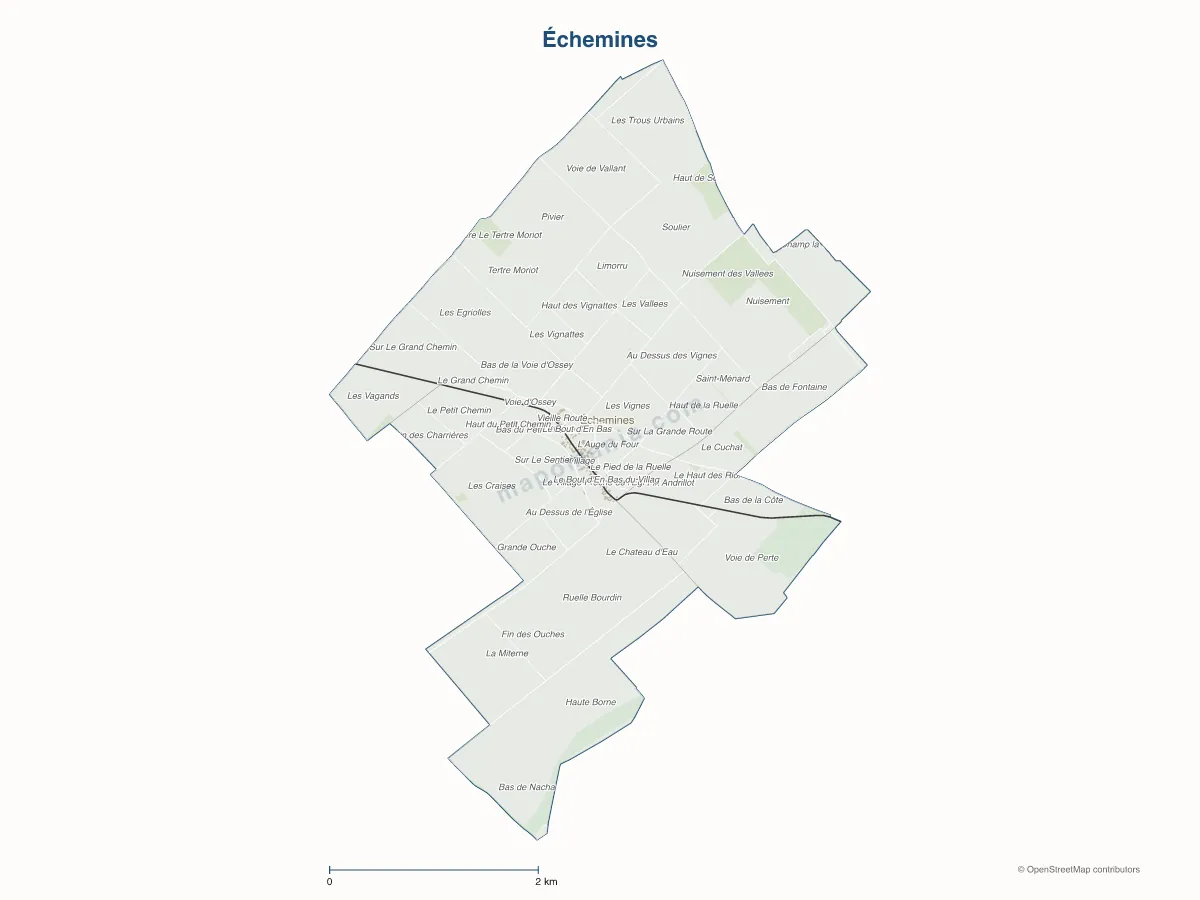 Carte de Échemines à personnaliser