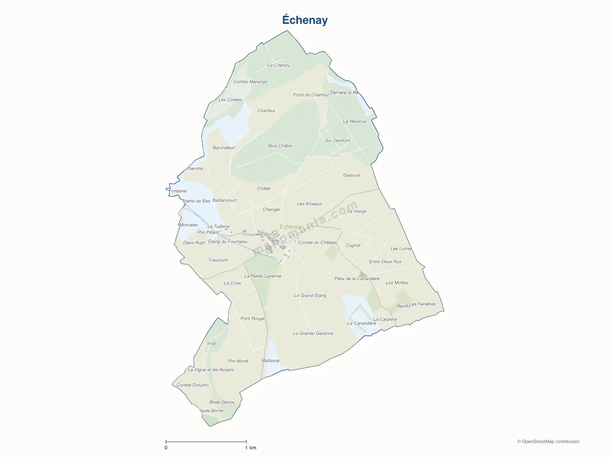 Carte de Échenay à personnaliser