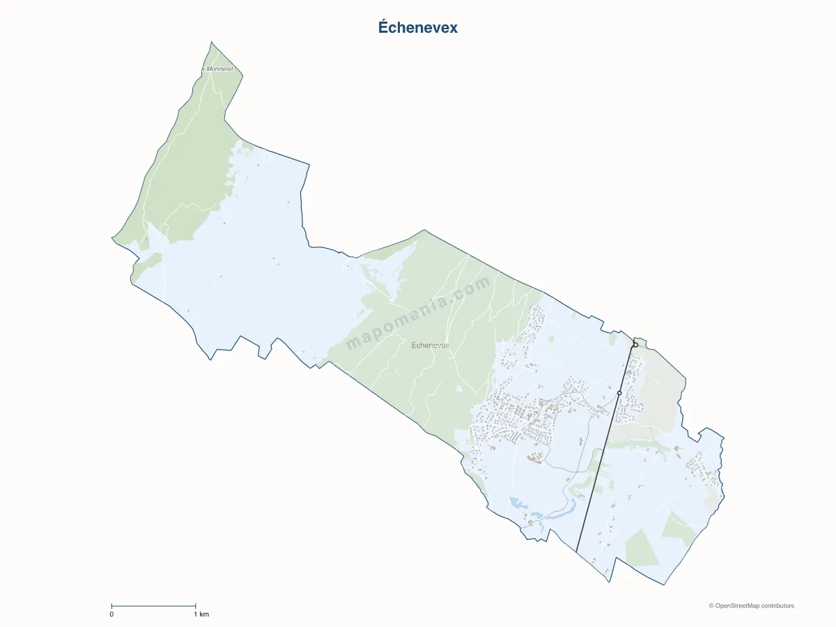 Carte de Échenevex à personnaliser