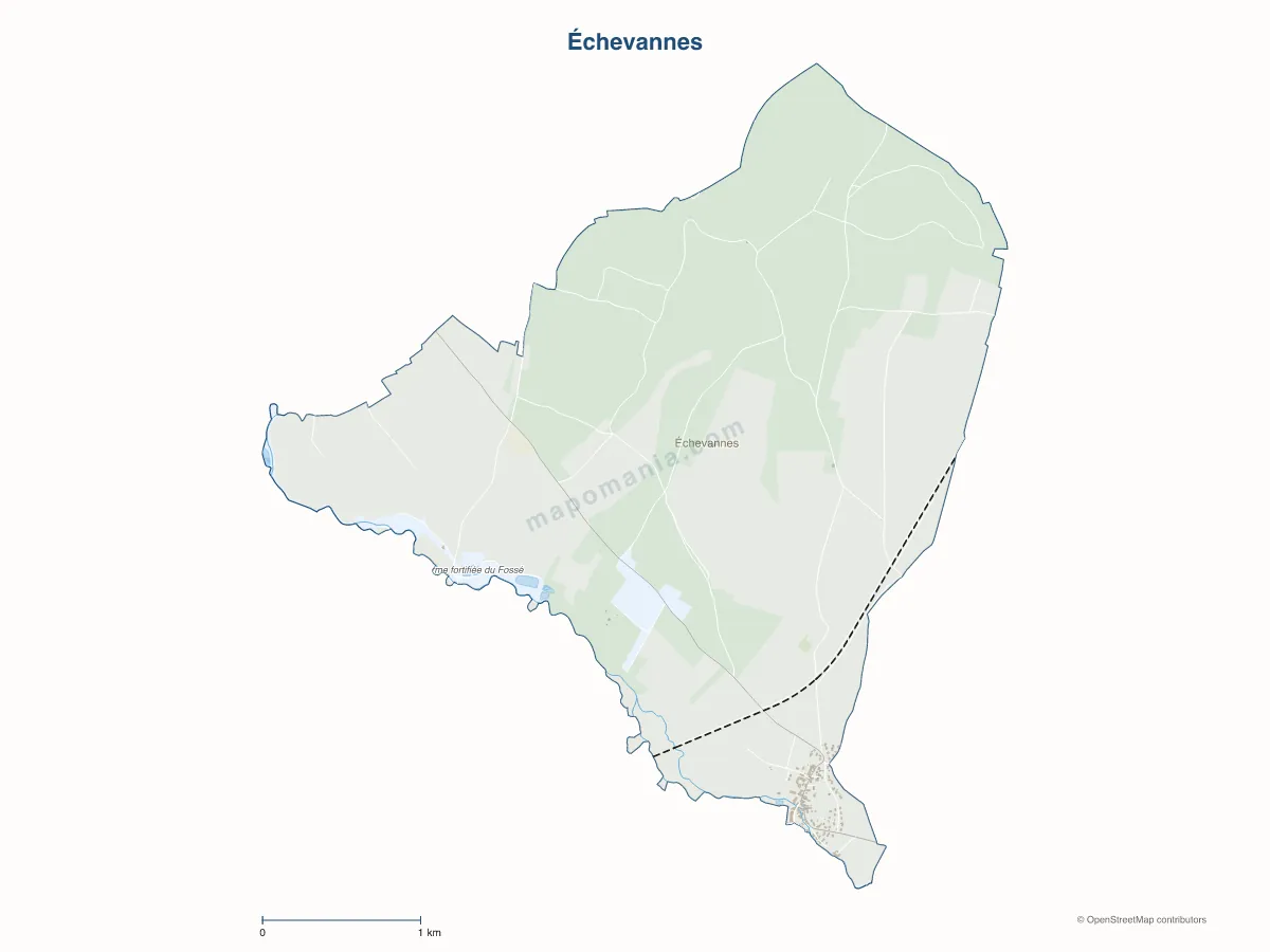 Carte de Échevannes à personnaliser