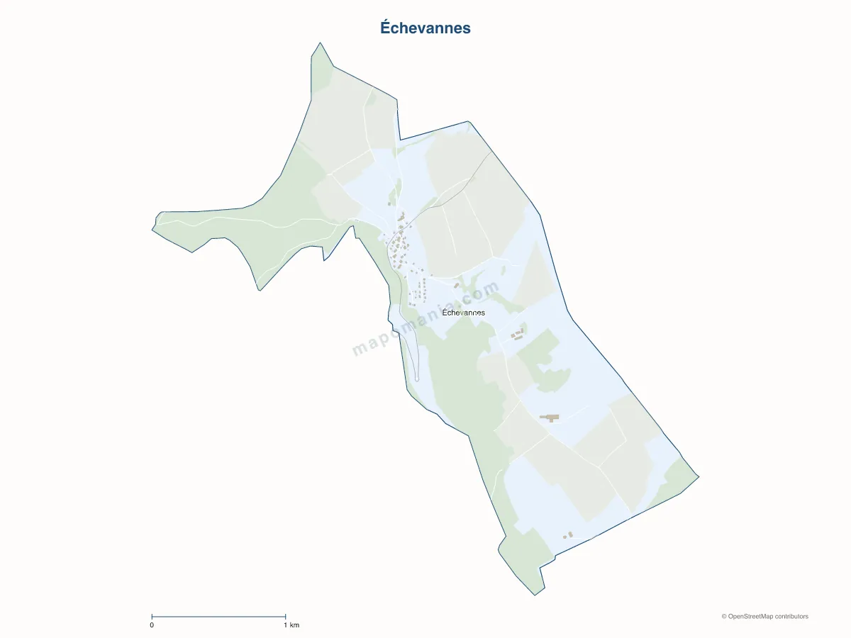 Carte de Échevannes à personnaliser