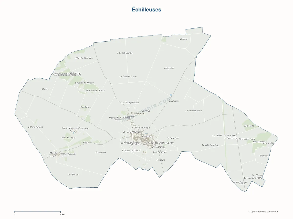 Carte de Échilleuses à personnaliser
