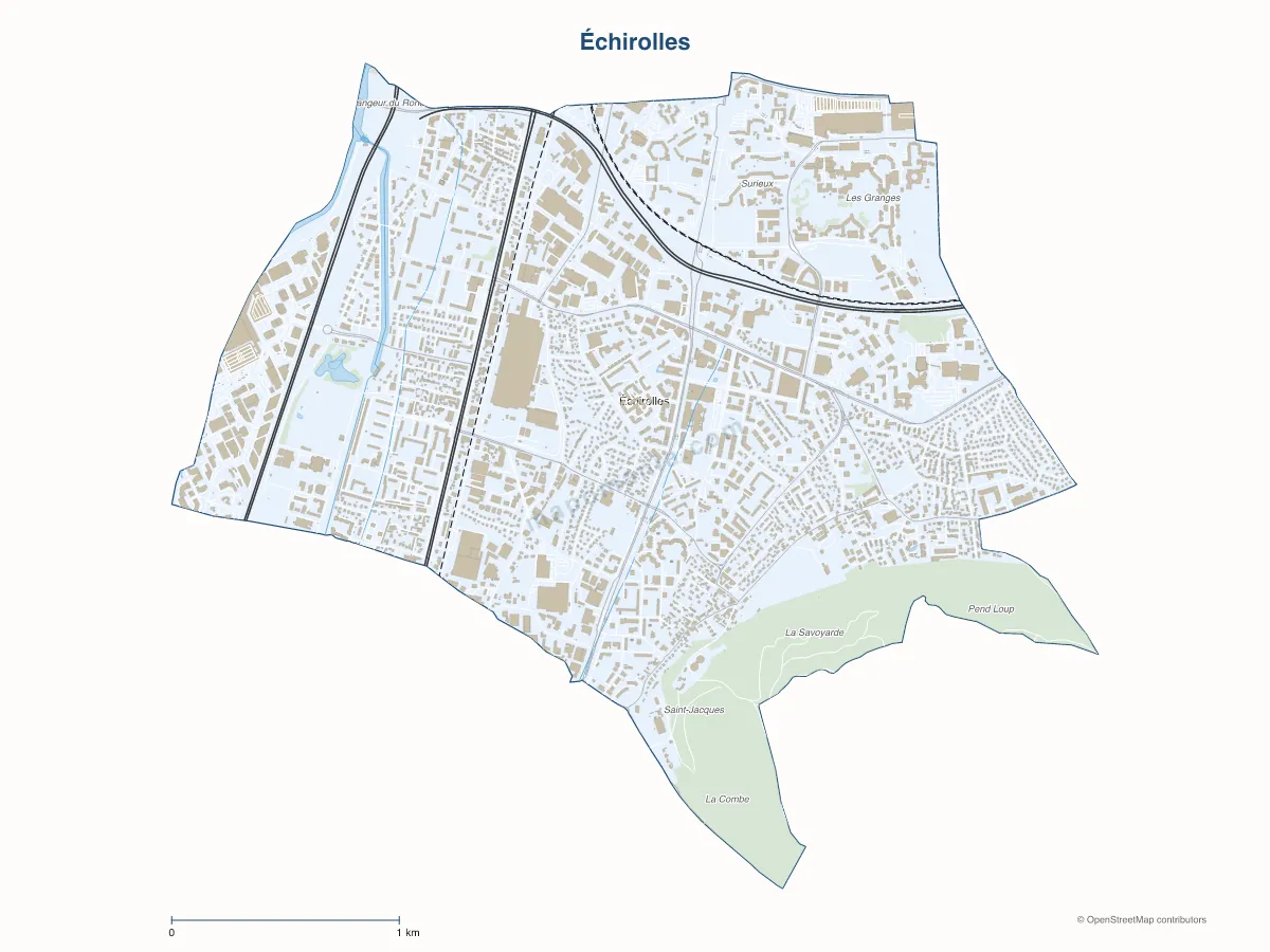 Carte de Échirolles à personnaliser