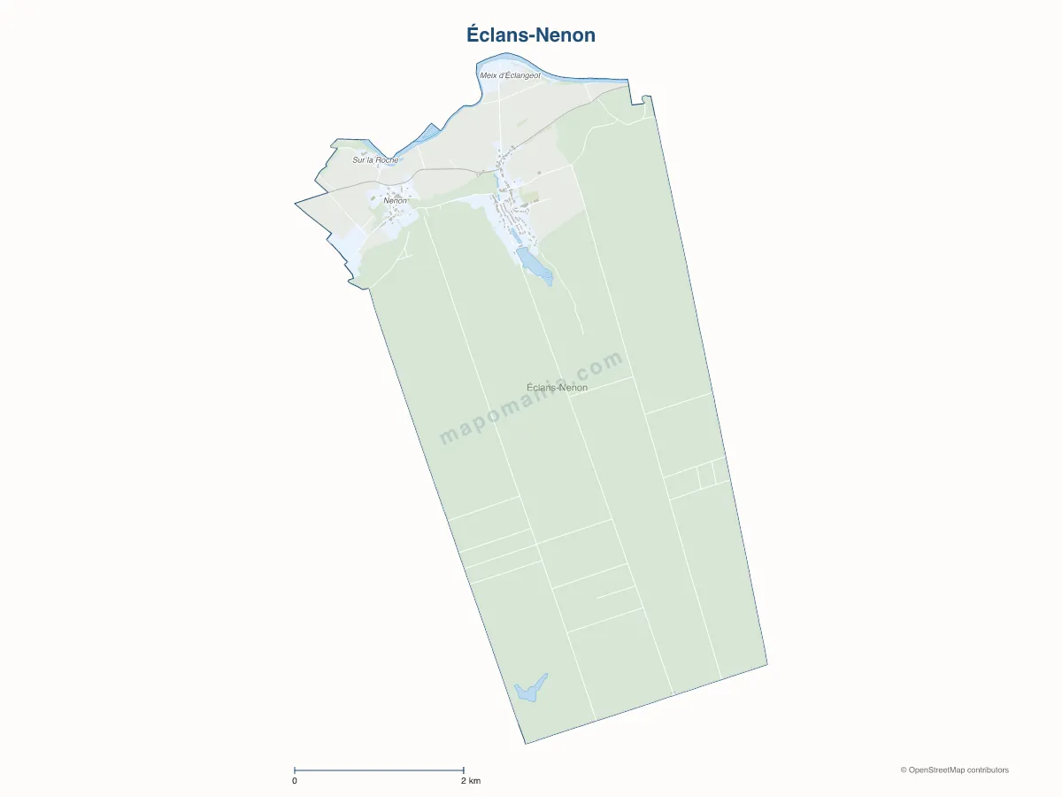 Carte de Éclans-Nenon à personnaliser