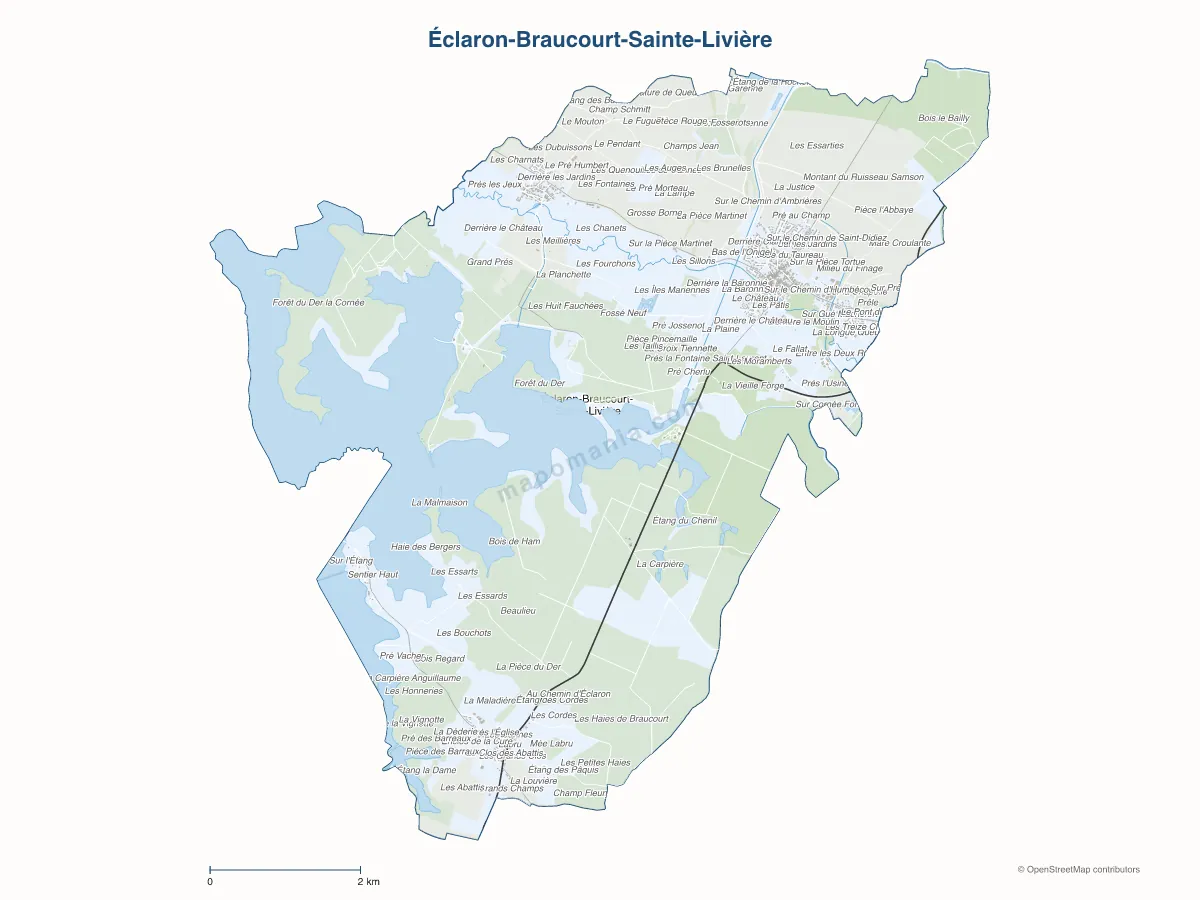 Carte de Éclaron-Braucourt-Sainte-Livière à personnaliser