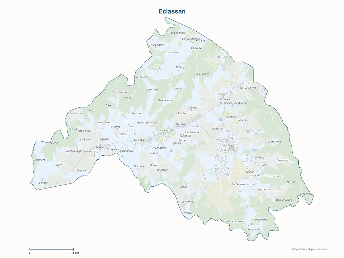Carte de Eclassan à personnaliser