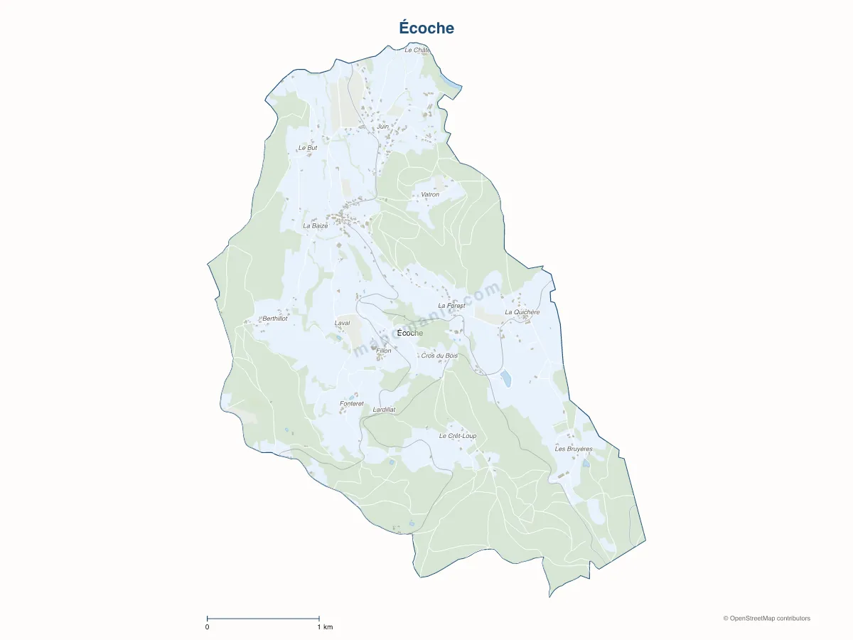 Carte de Écoche à personnaliser