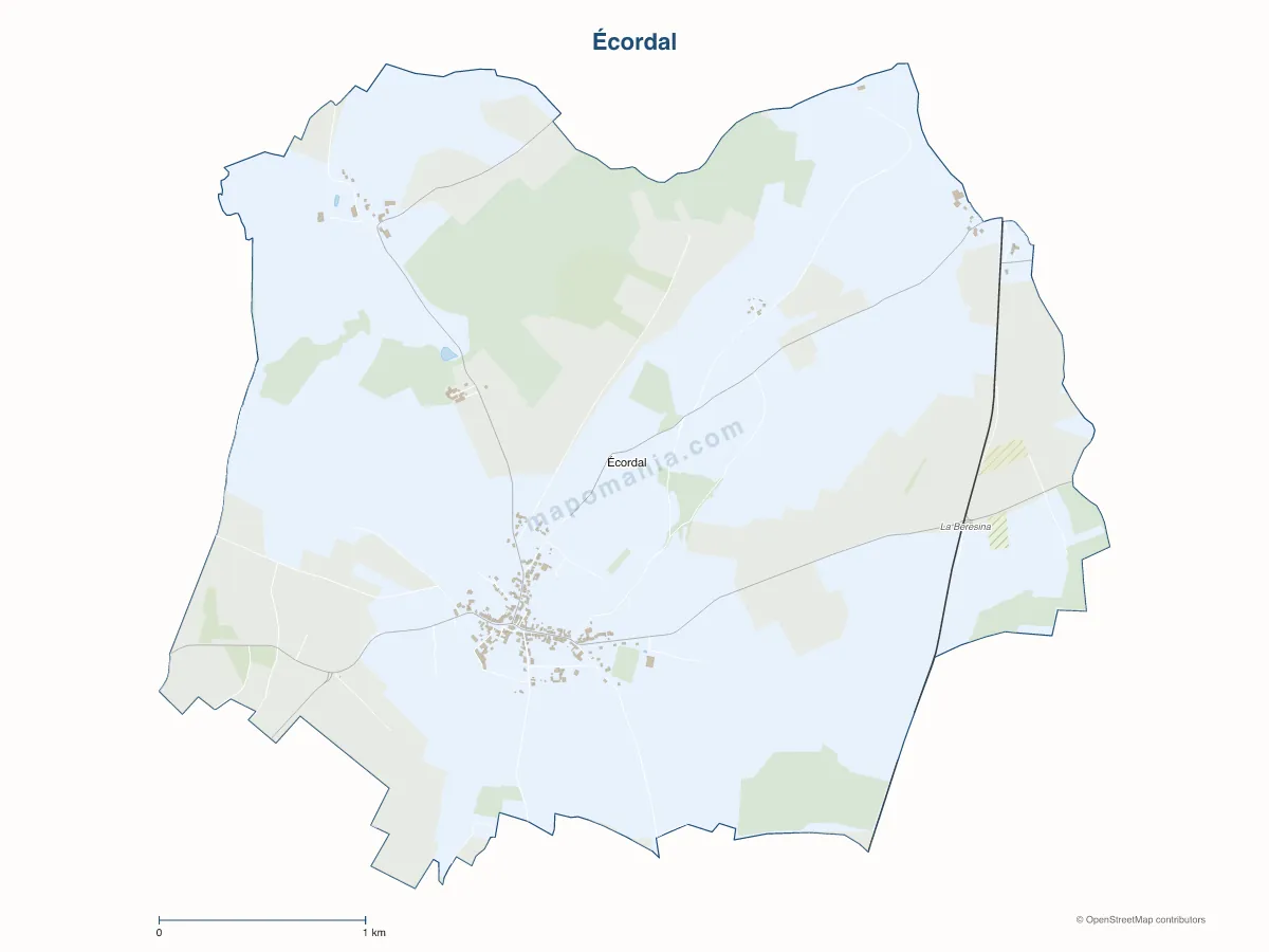 Carte de Écordal à personnaliser