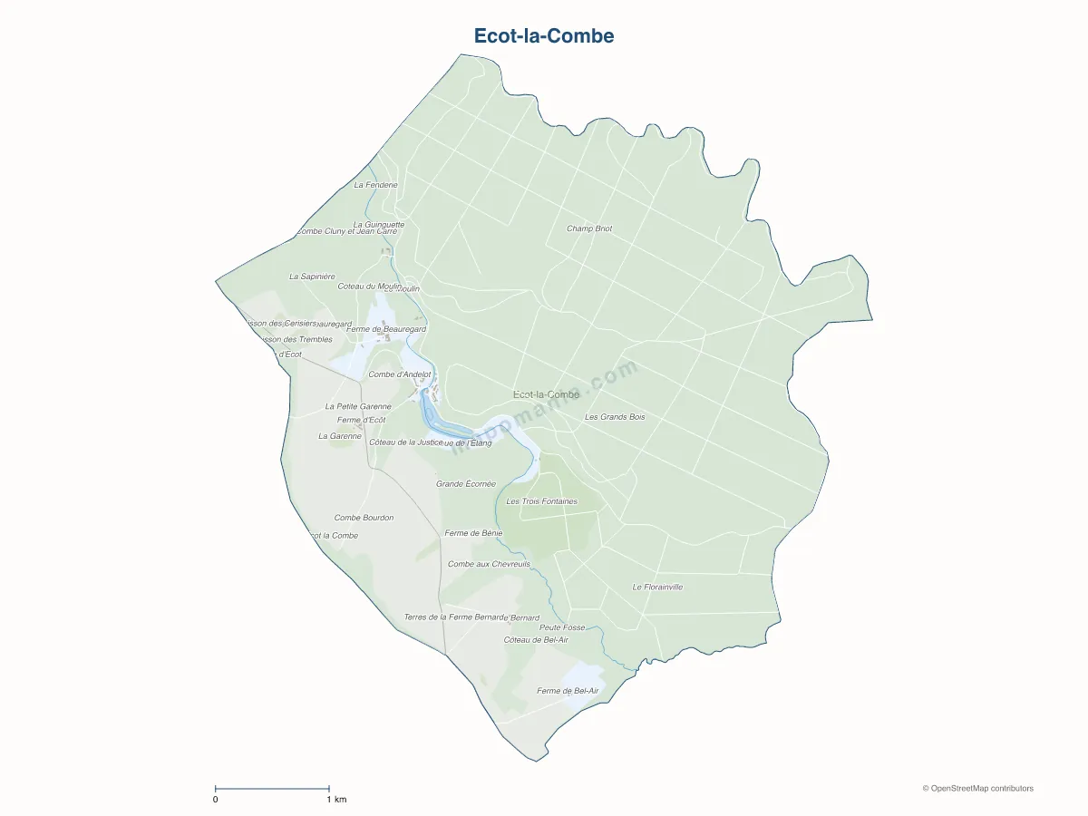 Carte de Ecot-la-Combe à personnaliser