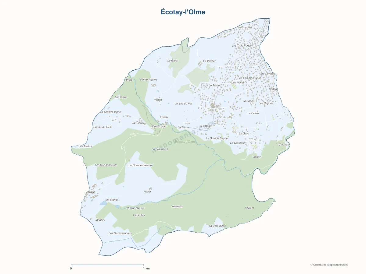Carte de Écotay-l'Olme à personnaliser