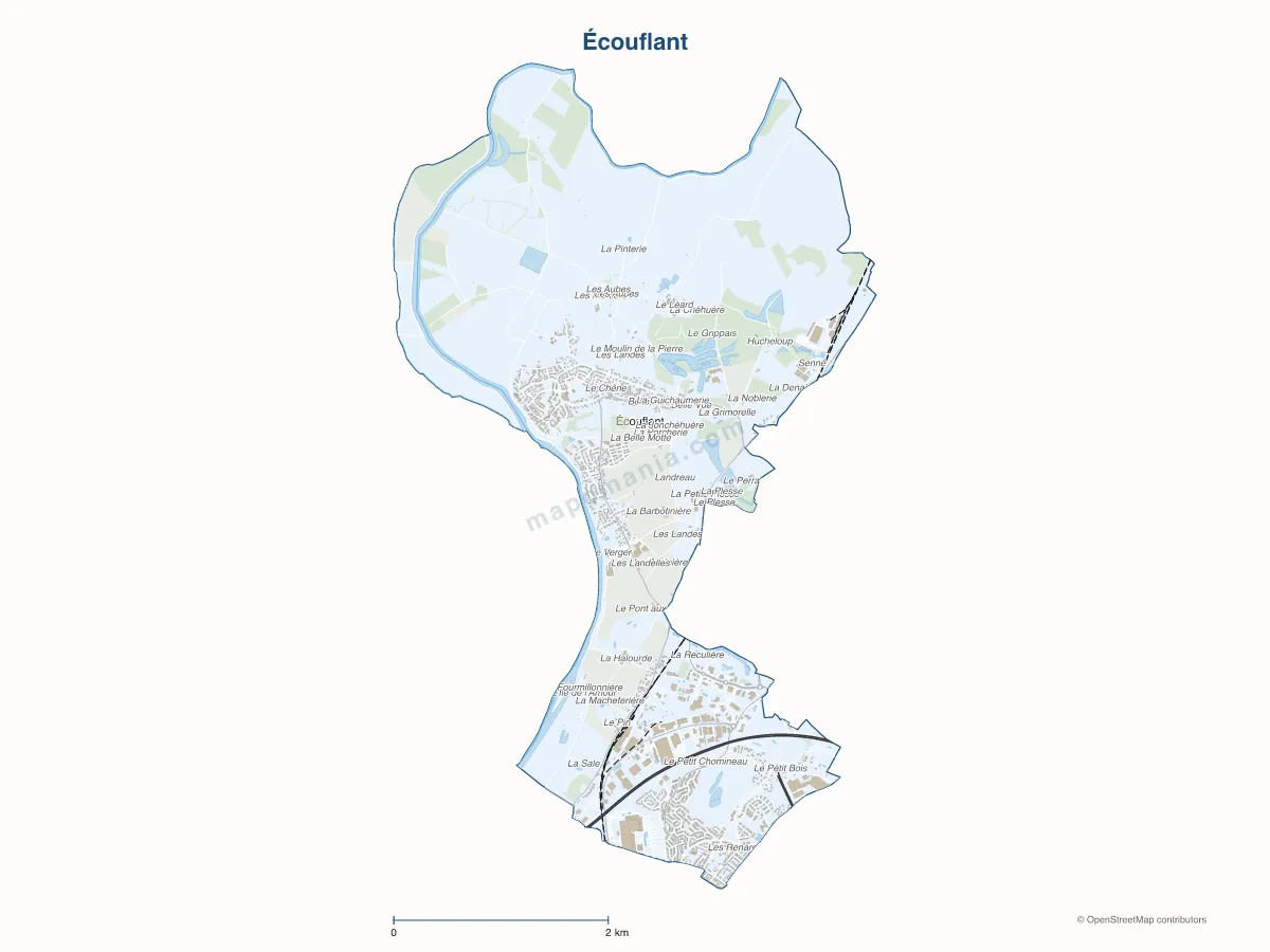 Carte de Écouflant à personnaliser