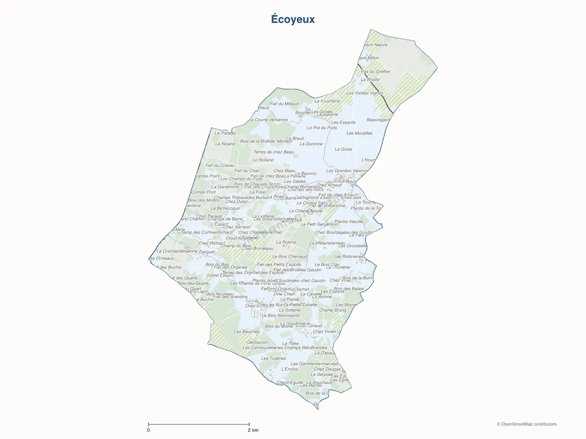 Carte de Écoyeux à personnaliser