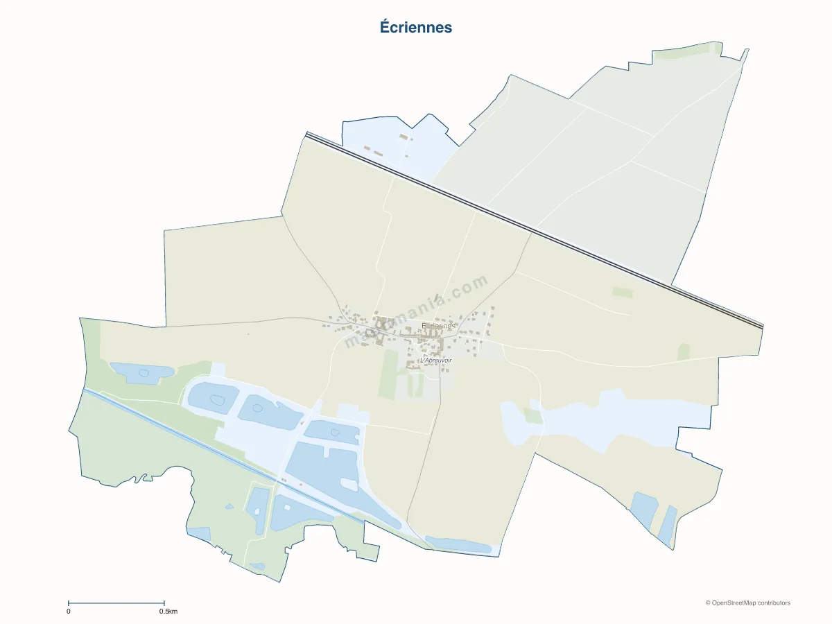 Carte de Écriennes à personnaliser