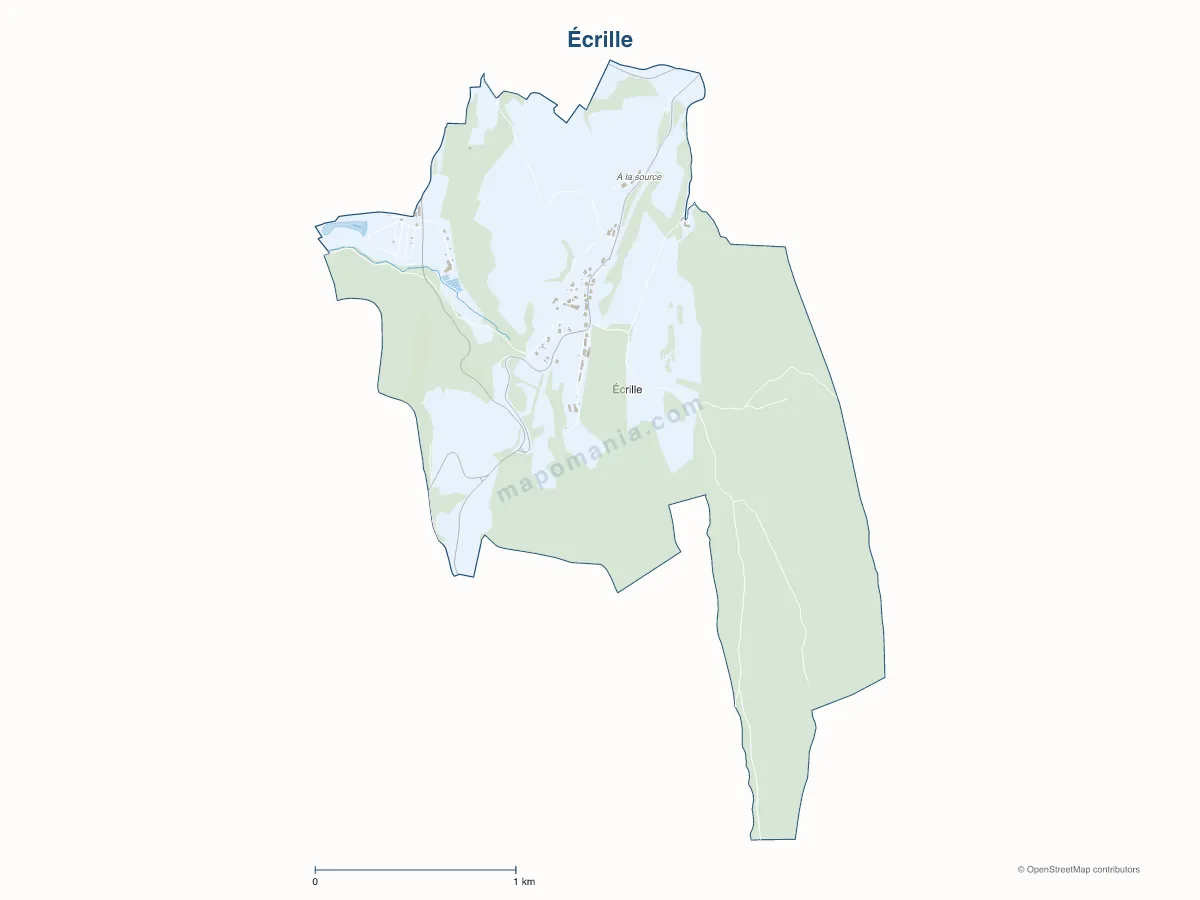 Carte de Écrille à personnaliser