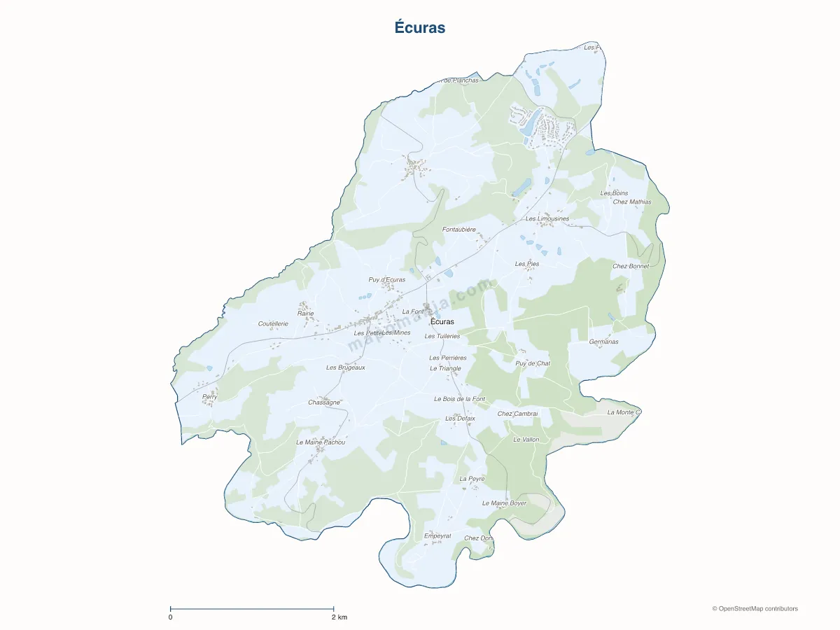 Carte de Écuras à personnaliser