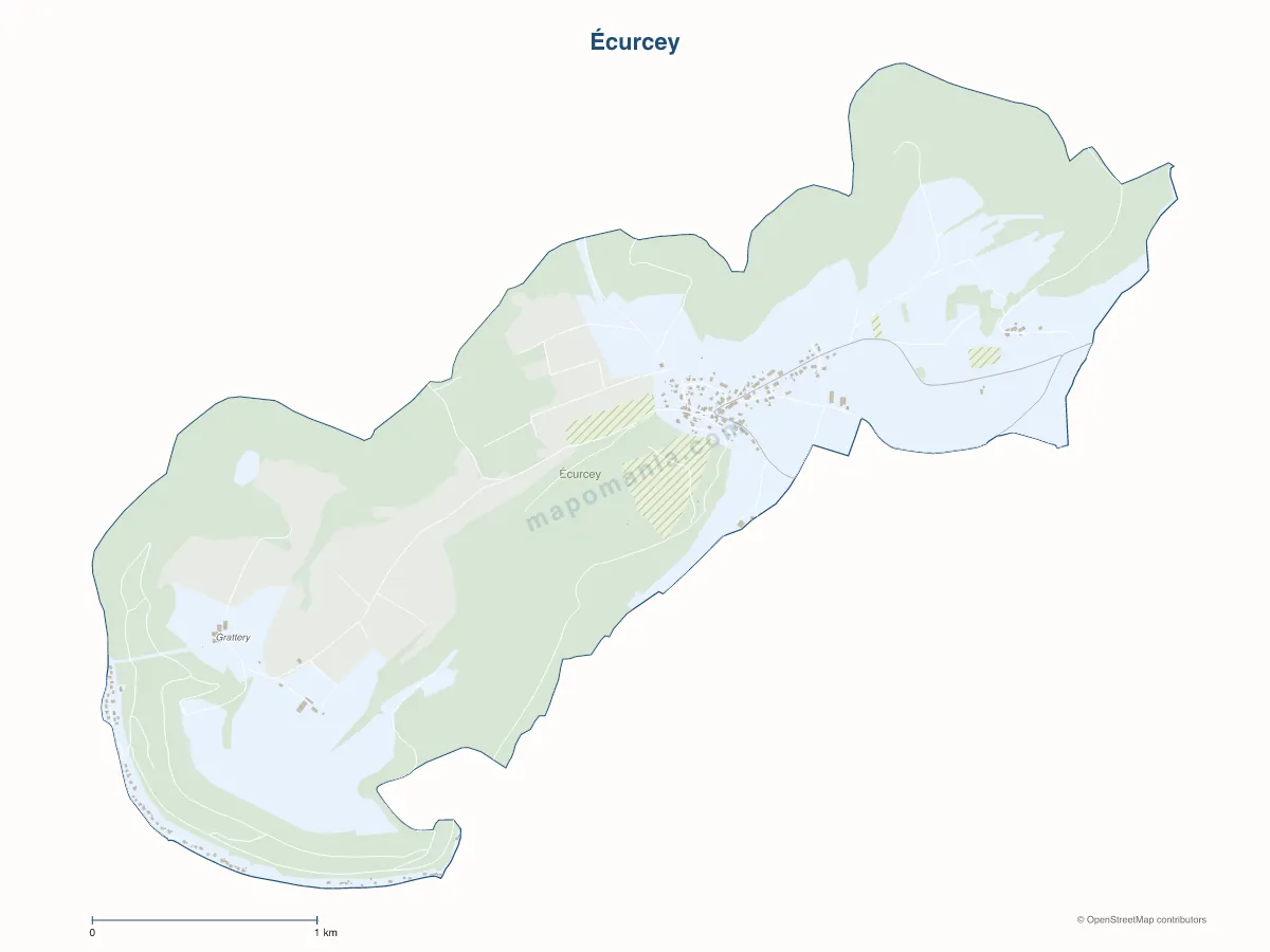Carte de Écurcey à personnaliser