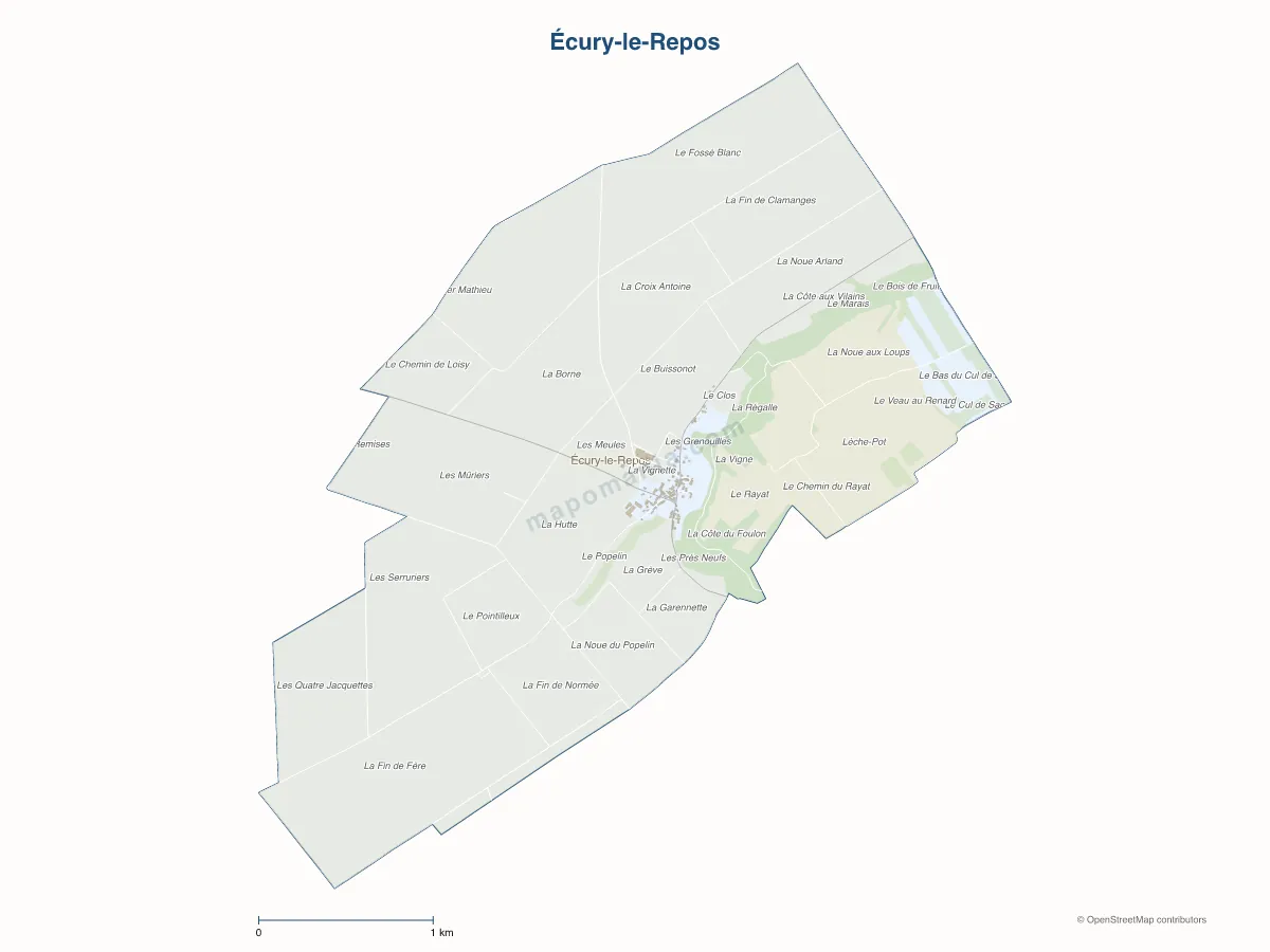 Carte de Écury-le-Repos à personnaliser