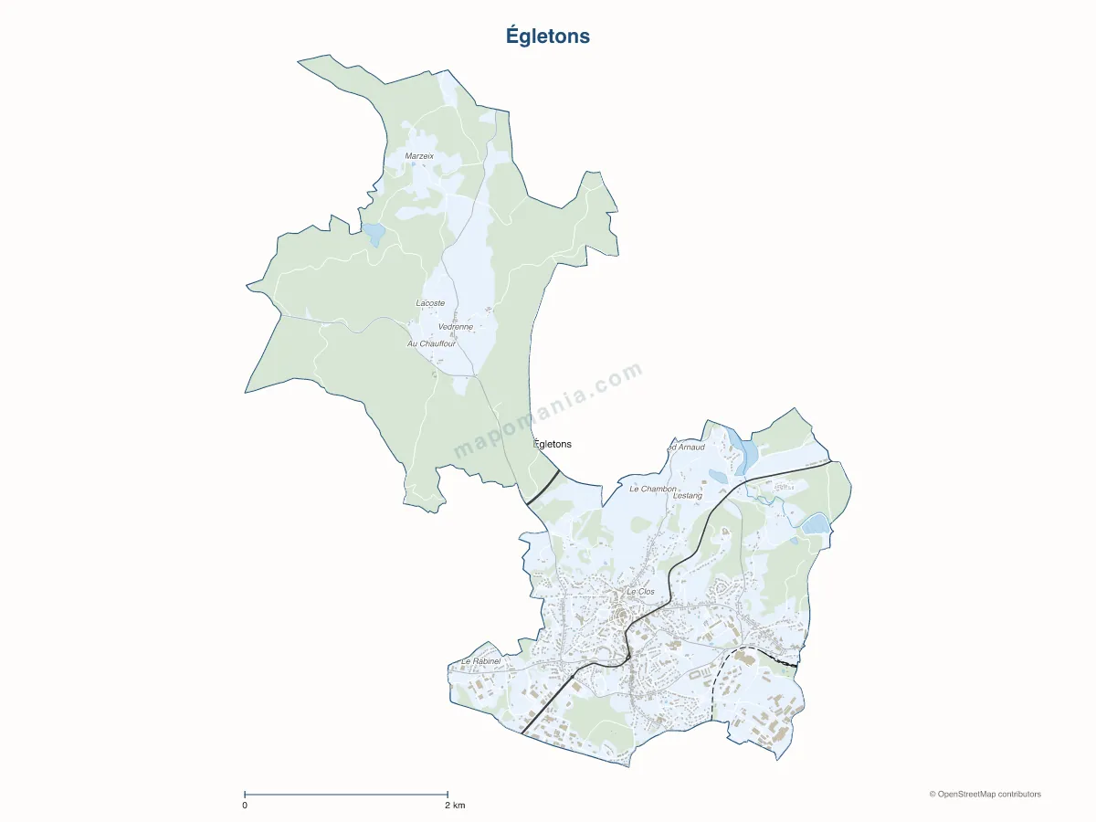 Carte de Égletons à personnaliser