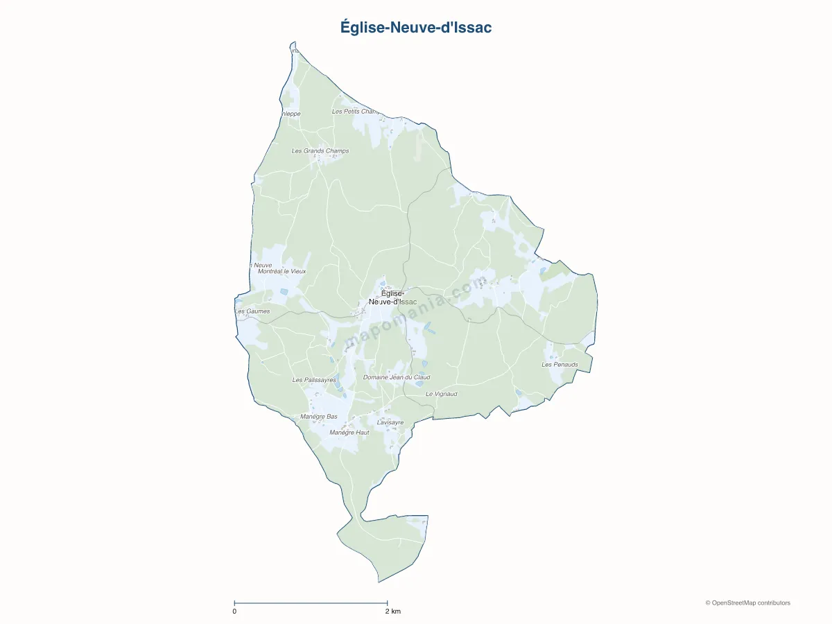 Carte de Église-Neuve-d'Issac à personnaliser