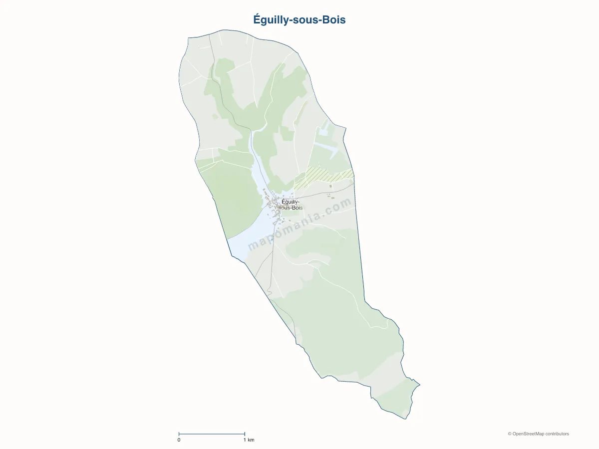 Carte de Éguilly-sous-Bois à personnaliser