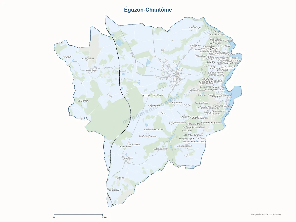 Carte de Éguzon-Chantôme à personnaliser