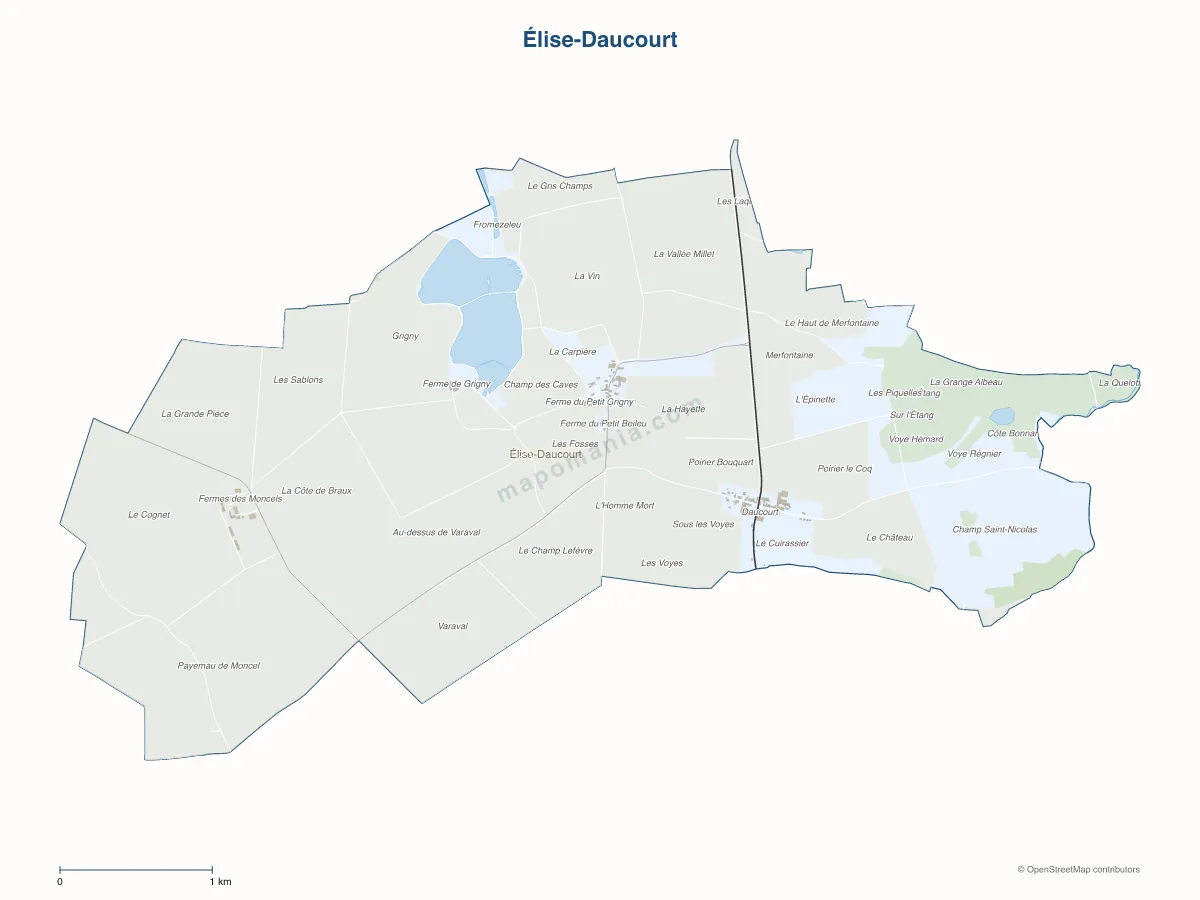 Carte de Élise-Daucourt à personnaliser