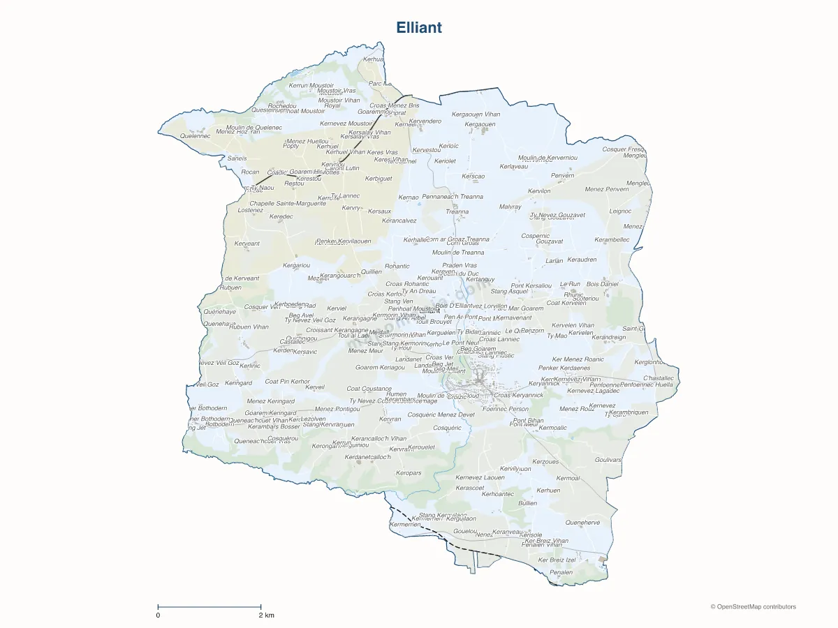 Carte de Elliant à personnaliser