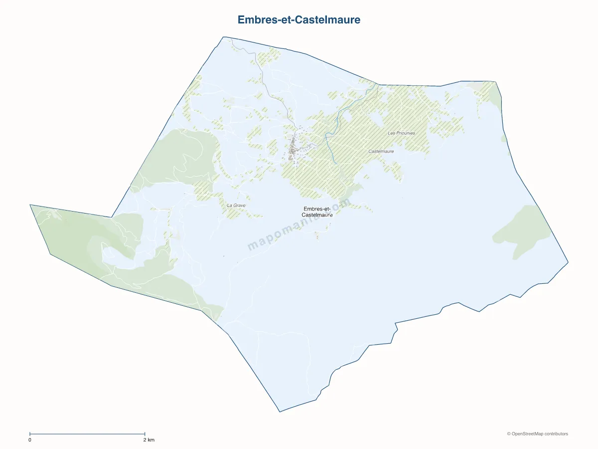 Carte de Embres-et-Castelmaure à personnaliser