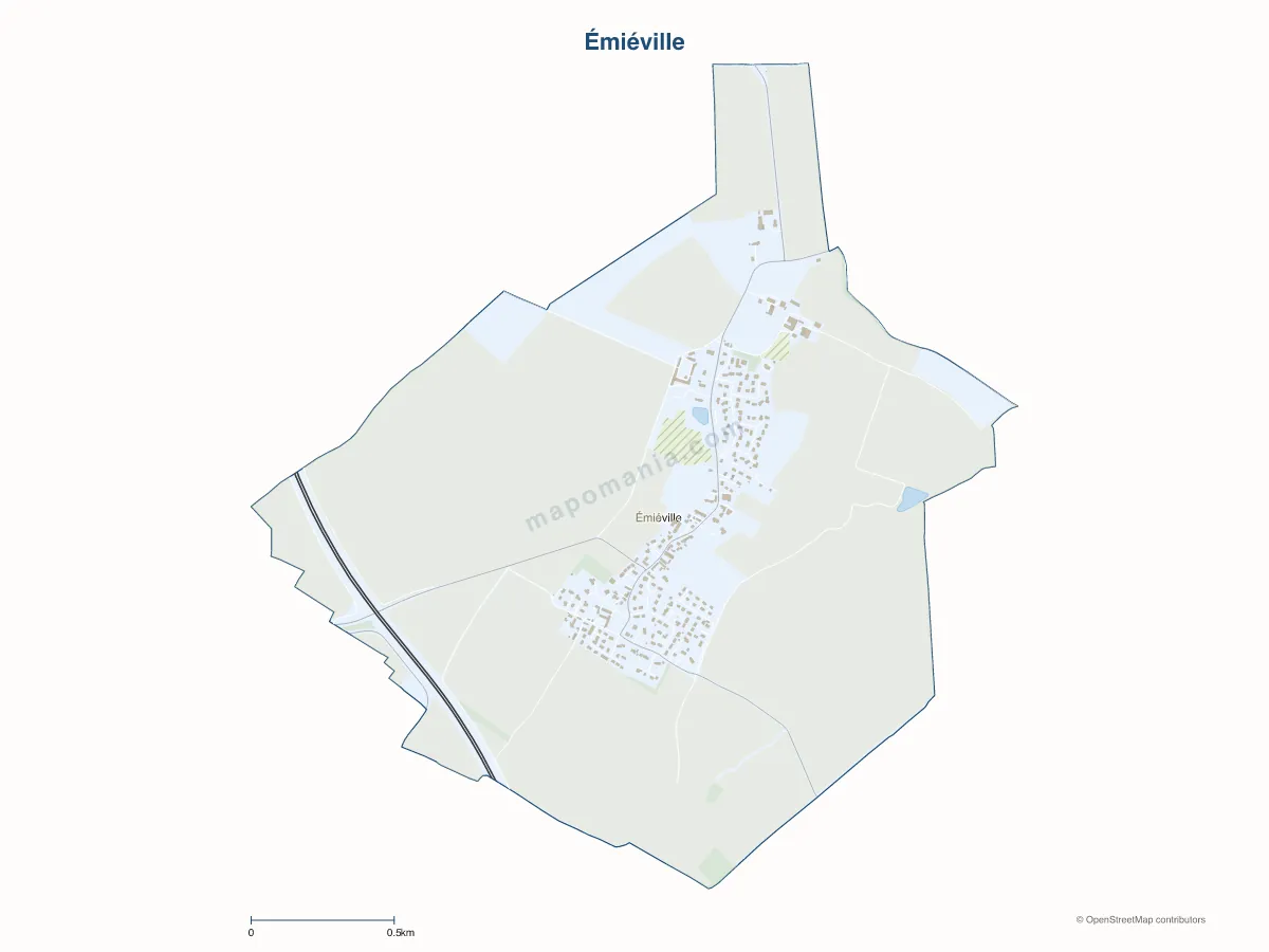 Carte de Émiéville à personnaliser
