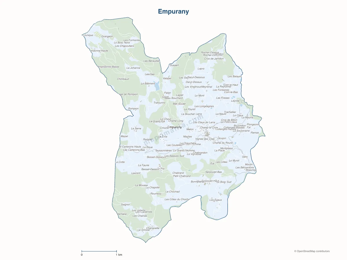 Carte de Empurany à personnaliser