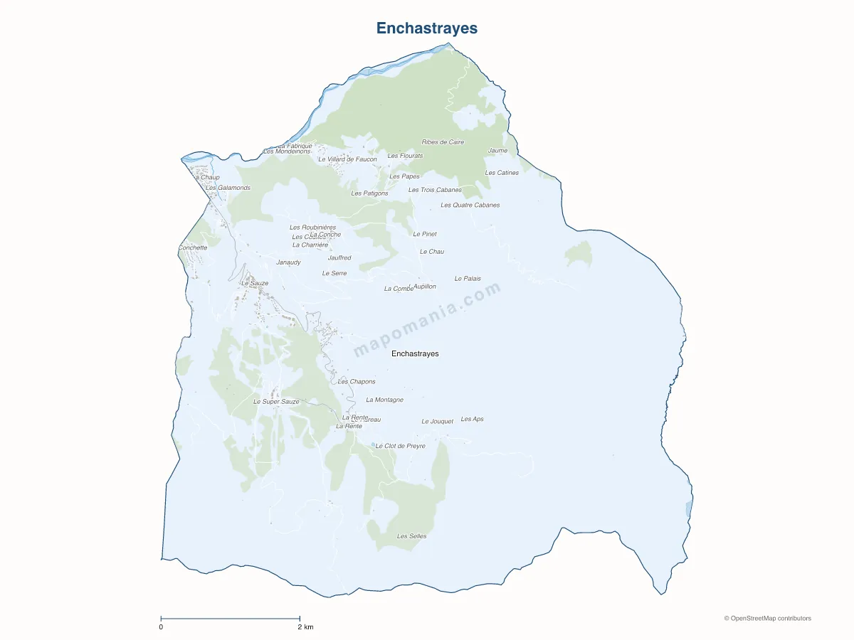 Carte de Enchastrayes à personnaliser