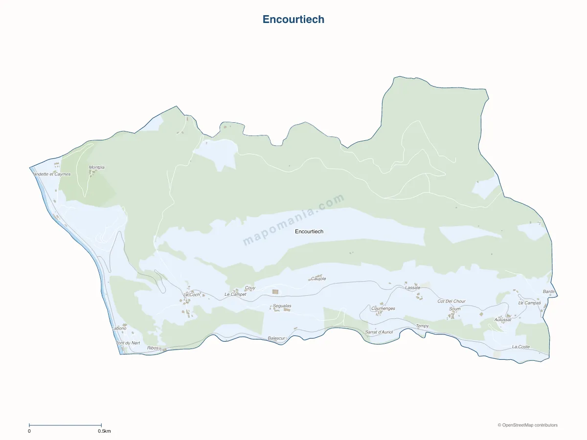 Carte de Encourtiech à personnaliser
