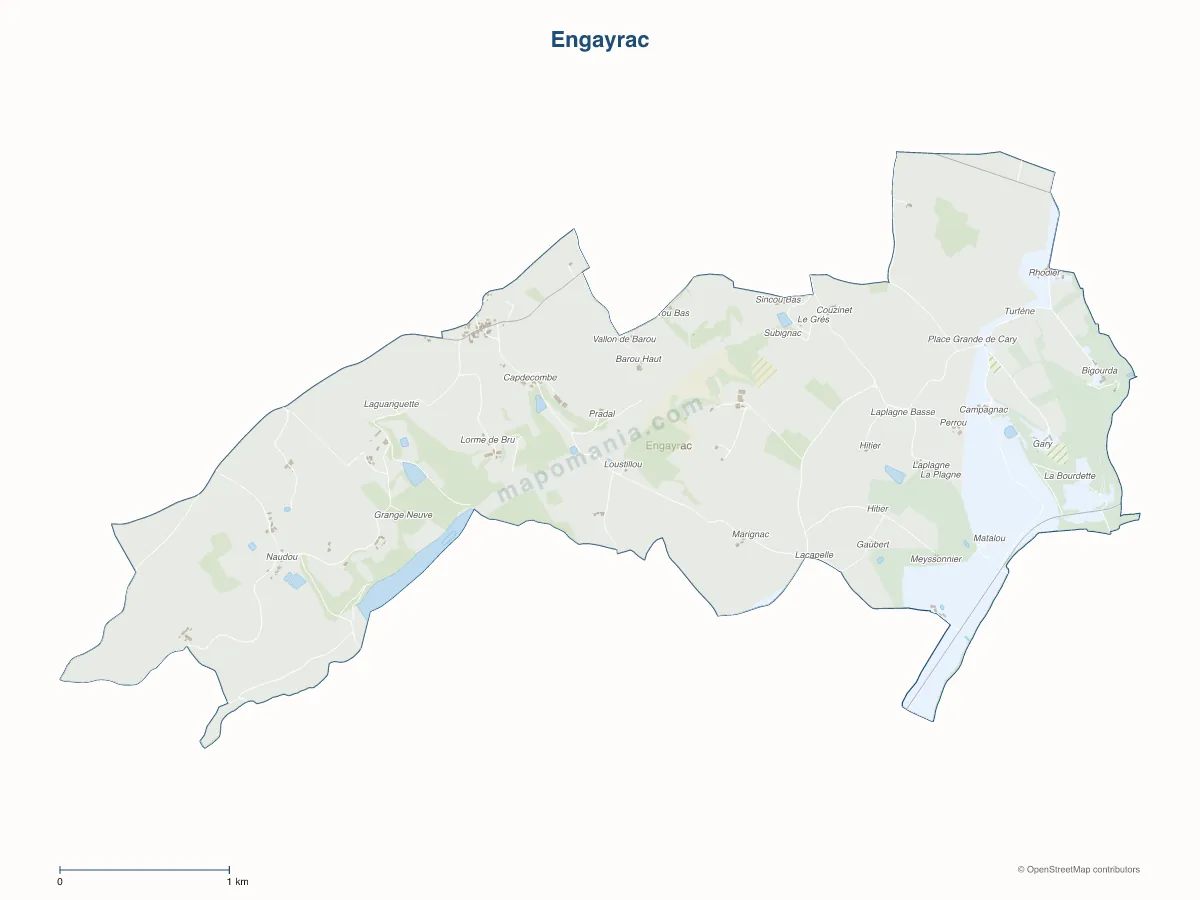 Carte de Engayrac à personnaliser