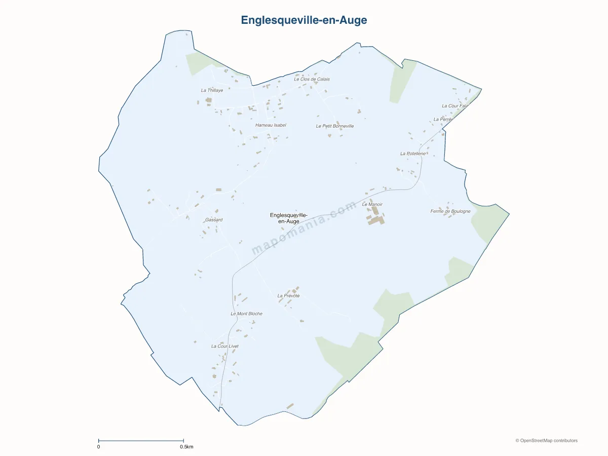 Carte de Englesqueville-en-Auge à personnaliser