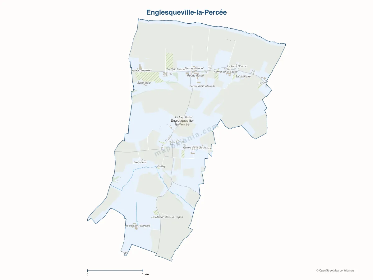 Carte de Englesqueville-la-Percée à personnaliser