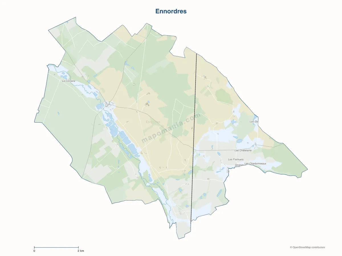 Carte de Ennordres à personnaliser