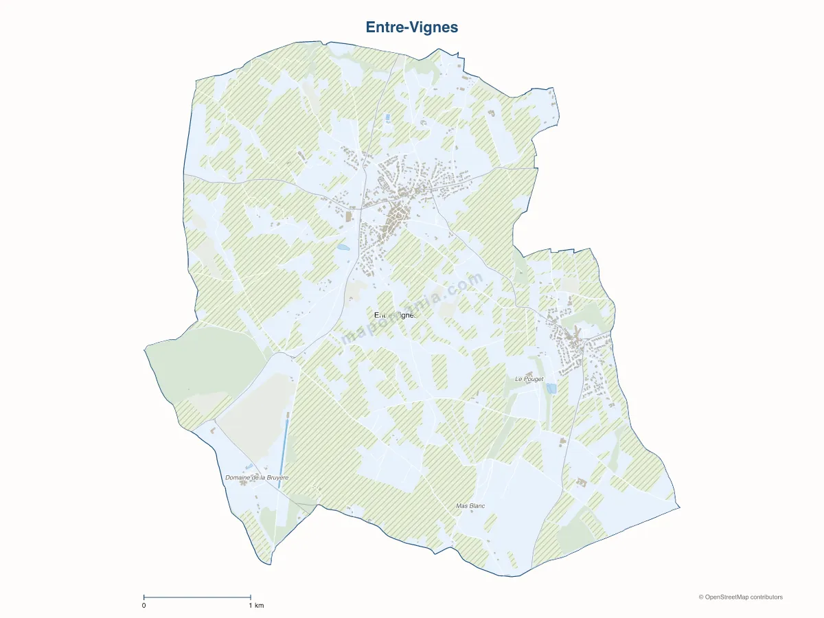 Carte de Entre-Vignes à personnaliser
