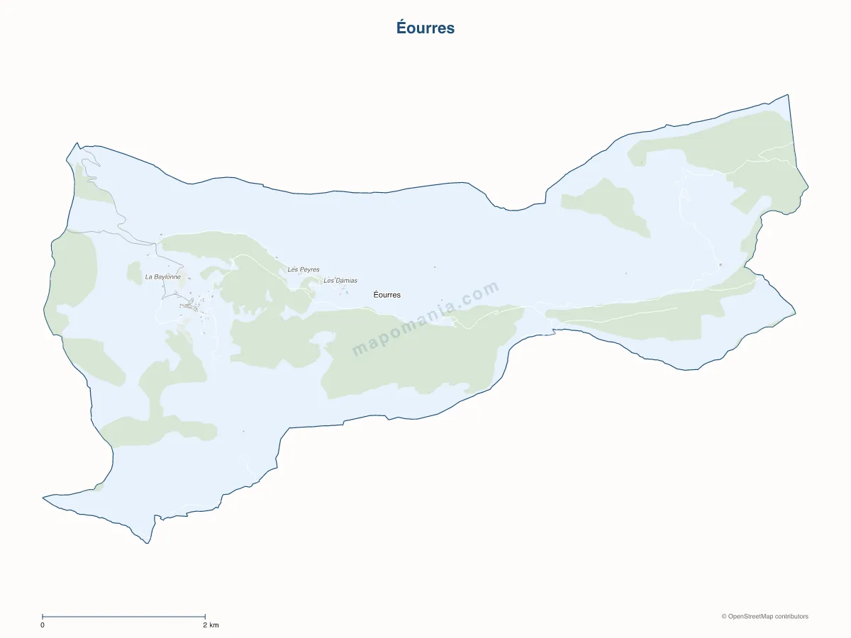 Carte de Éourres à personnaliser