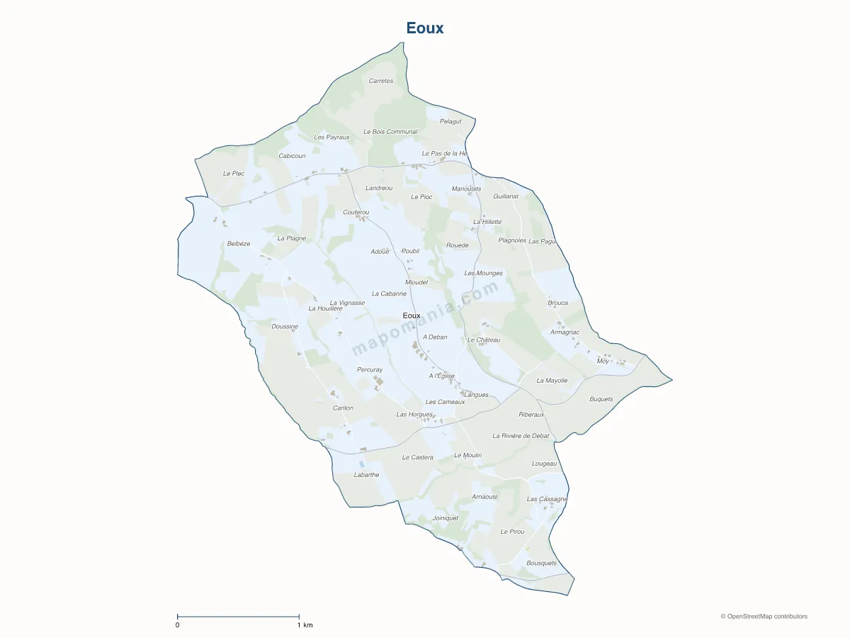 Carte de Eoux à personnaliser