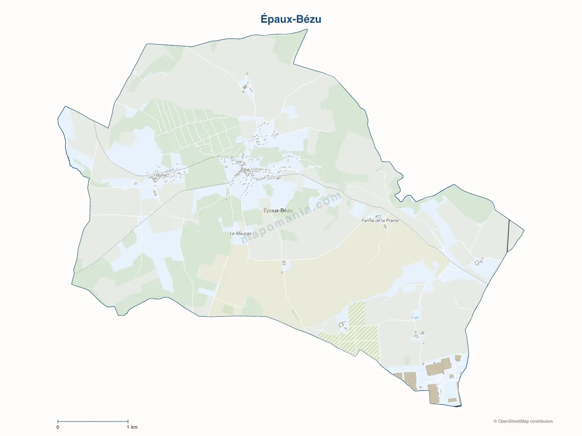 Carte de Épaux-Bézu à personnaliser
